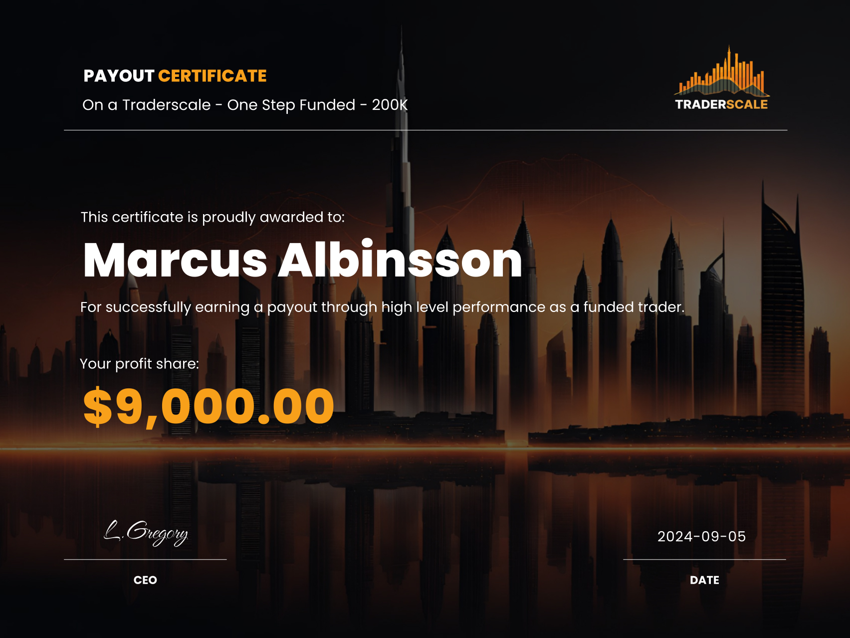 Traderscale Certificate